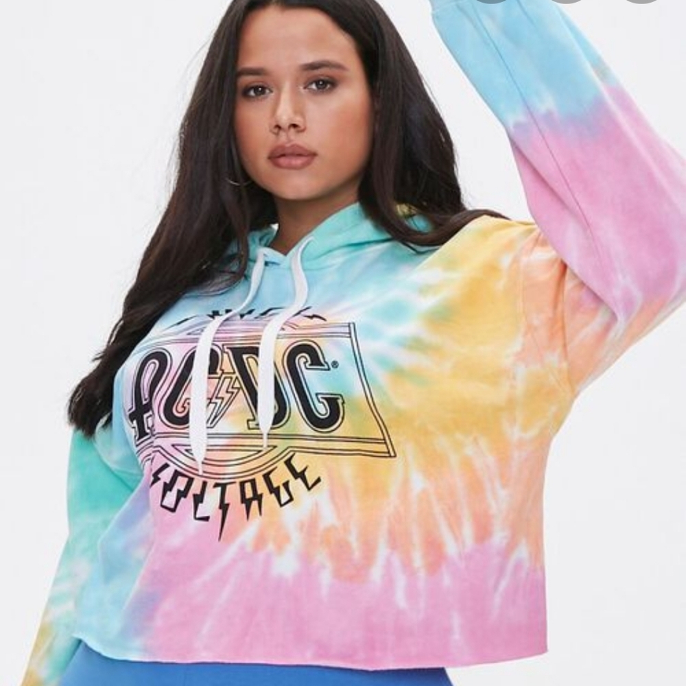 Forever21+ ACDC cripped hoodie